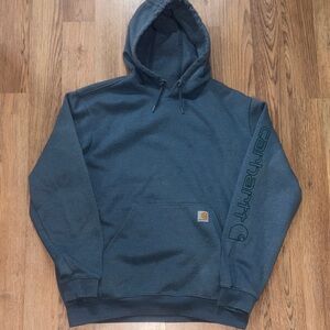 Carhartt Men's Dark Gray/Blue pullover Hoodie with front pocket size large